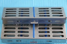 2 GERMAN DENTAL AUTOCLAVE STERILIZATION CASSETTE RACK BOX TRAY FOR 5 INSTRUMENTS