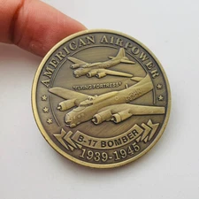 US Air Force American Airpower Flying Fortress B-17 Bomber Challenge Coin