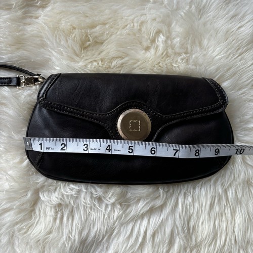 Claiborne Mini Baguette Wristlet Shoulder Purse Clutch Brown Faux Leather Office - Picture 14 of 18