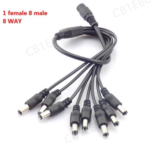 1 hembra a 2 3 4 5 6 8 vías macho enchufe divisor conector cable 12v CC - Imagen 22 de 22