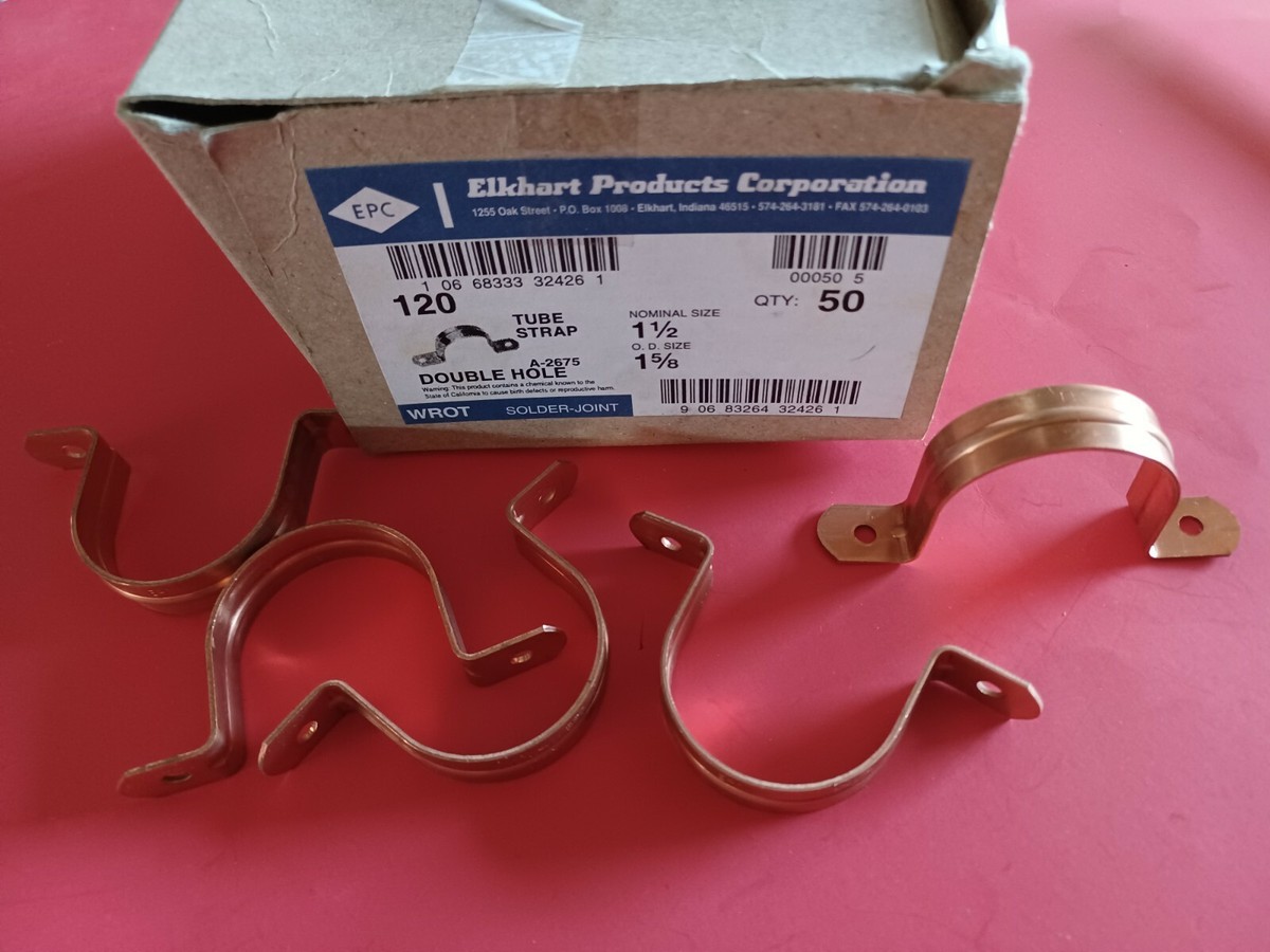 Elkhart #120 WROT 2-Hole Solder Joint Tube Strap 1-1/2" 50/bx. | eBay