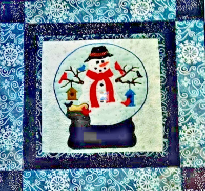New, Uncut ''Winter Layover Snowglobe'' Applique Wall Hanging~Pattern Ribbon Beads