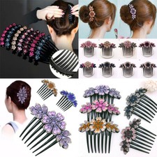 Crystal Flower Hair Comb Clip Shiny Rhinestones Hairpins Women Hair Accessories*