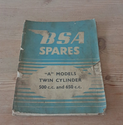 BSA B S A motorcycle spares catalogue  A models twin cylinder 500 & 650cc