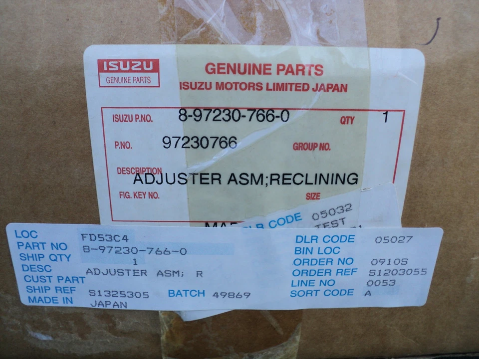 Nuevo ajustador reclinable asiento interior delantero izquierdo Isuzu Axiom 2002-2004 8-97230-766-0 Foto 2 de 4