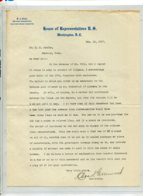 Vintage Letterhead US HOUSE OF REPRESENTATIVES 1917 EJ ...