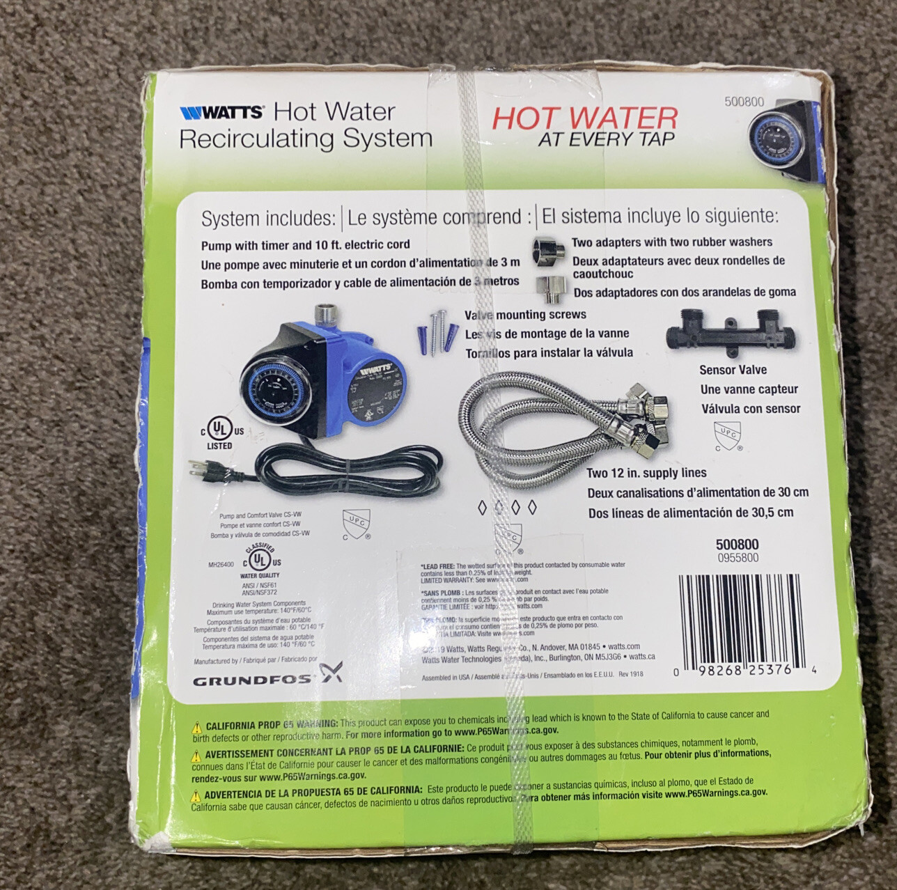 Watts 500800 Instant Hot Water Recirculating System for sale online | eBay