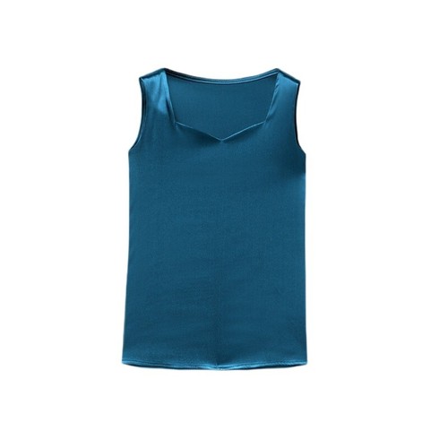 Women Silky Plain Satin Tank Vest Top Wide Strap Camisole Sleeveless Blouse Chic - Picture 6 of 19