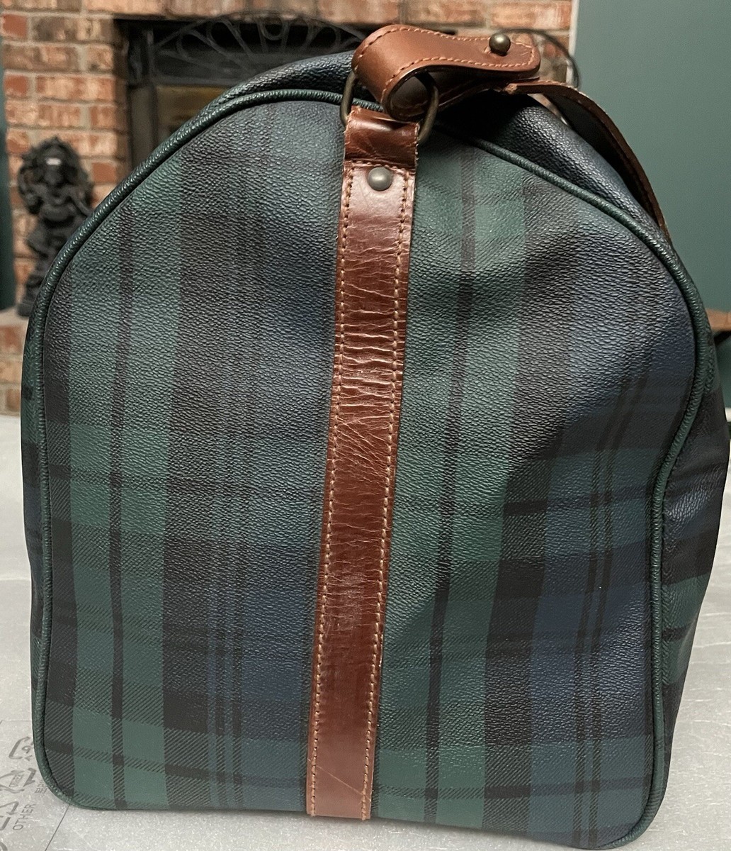 Polo Ralph Lauren Boston Travel Duffle Handbag Bag Green PVC