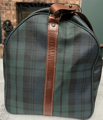 Polo Ralph Lauren Boston Travel Duffle Handbag Bag Green PVC