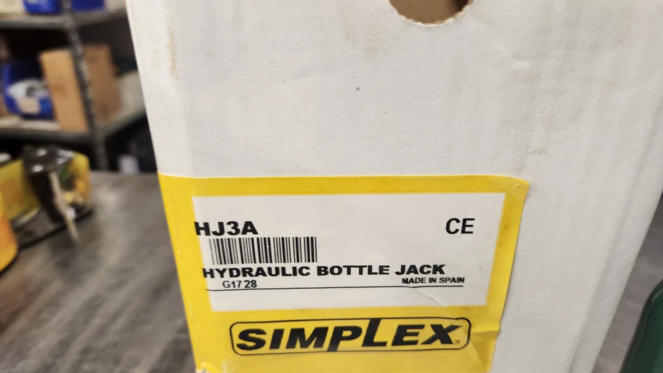 SIMPLEX HJ3A 3 toneladas macaco mecânico hidráulico para garrafa 4,13" curso. NOVO NA CAIXA - Imagem 3 de 4