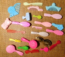 Barbie and Fashion Doll Hair Brushes and Combs Lot - Many Vintage
