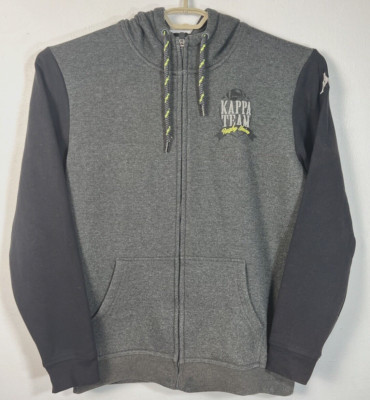 Kappa Rugby Union Size XXL Grey Colorblock Fleece Full Zip Hoodie