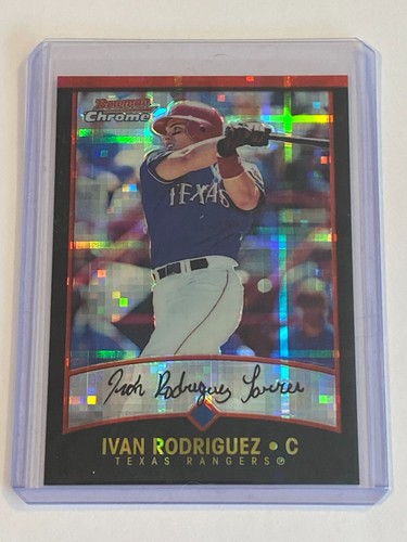 2001 Bowman Chrome X-Fractor Ivan Rodriguez #86 HOF - Picture 3 of 3