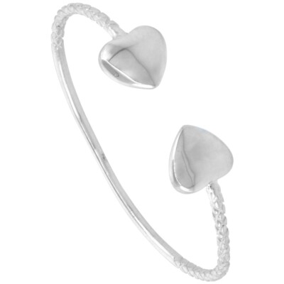 925 Sterlingsilber Westindien aufgeblähtes Herz Armreif Armband 4,5'' bis 8,5'' lang