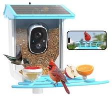 Bird Feeder with Camera Solar Powered 1080P HD AI Smart Bird Feeder 