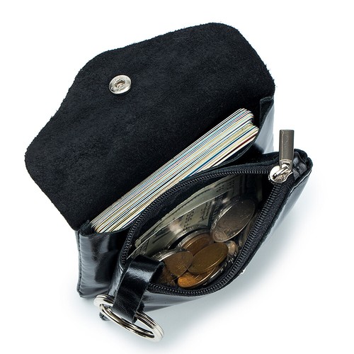 Genuine Leather Coin Purse Wallet With Card Slots Zipper Organizer Change Holder