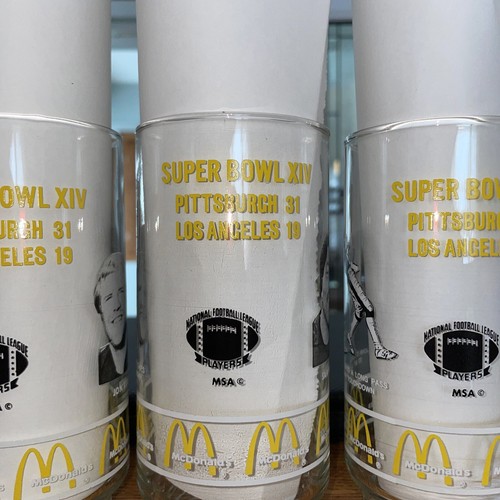 Superbowl XIV Pittsburgh Steelers McDonald collectable glasses Lot Of 4 - Picture 4 of 12