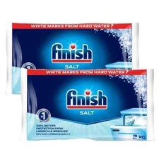 2 x Finish Dishwasher Salt 2kg Soften Water to Prevent Limescale And Watermarks 3.50 per kilo