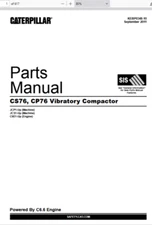 CAT Caterpillar CS76, CP76 Compactor JCP JCS Parts Catalog Manual PDF USB