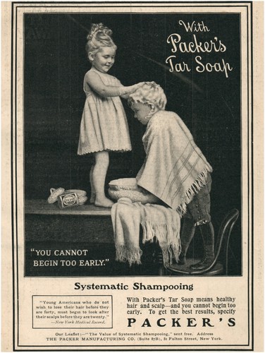 1904 Packers Soap Sister Standing on Table Washing Brothers Hair PAPER AD C808 - Imagen 2 de 2