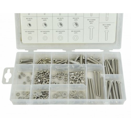 246pc Stainless Steel Assorted Nuts, Bolts and Washers : Sizes M3 to M6