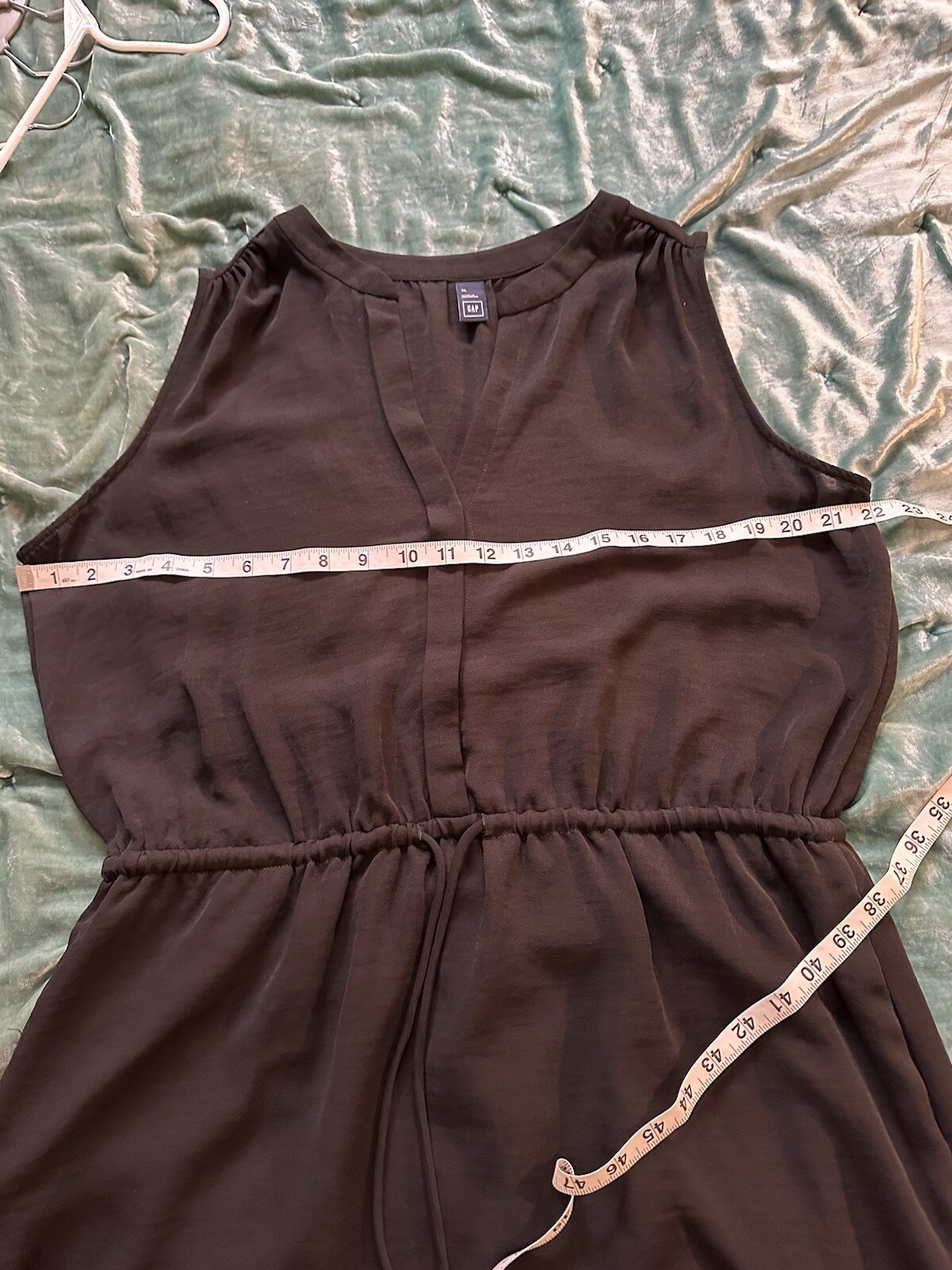 Womens Gap Drawstring Button Sleeveless Shirt dre… - image 6