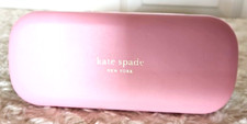 Kate Spade 6.5" Pink Green Sunglass Eyeglass Case Lined So Happy To See You