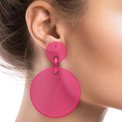oversized Neon Disco Style Statement Ohrhänger Ohrstecker Retro 80er grün pink 
