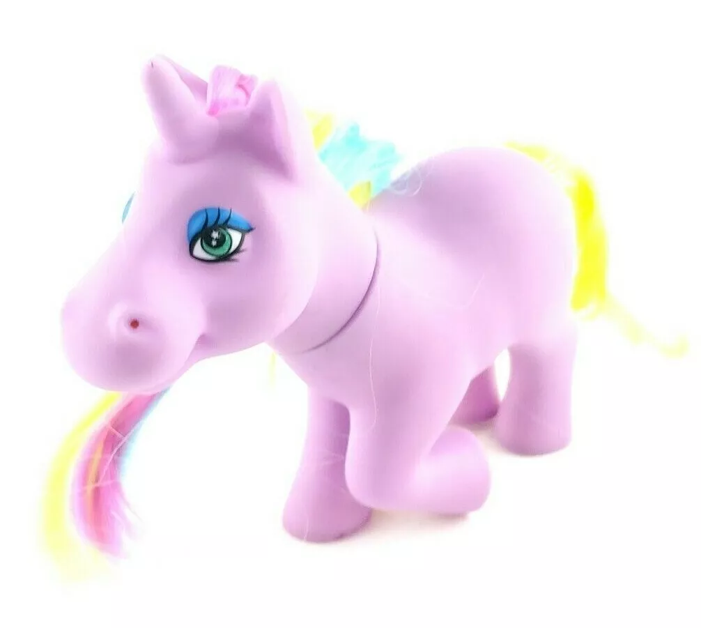 Pink Pony Rainbow Color Hair 3.5 Tall Unicorn Yellow Tail Kids