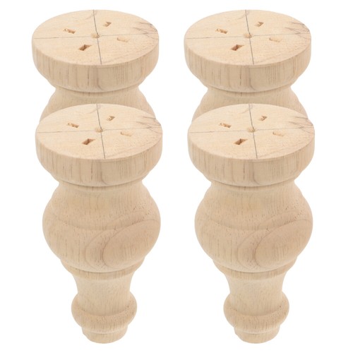 4 Pcs Solid Wood Cabinet Feet Furniture Leg Fittings Finials Wooden