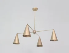 Mid Century Brass Chandelier | Sputnik Ceiling Light | Home Decor Lamp