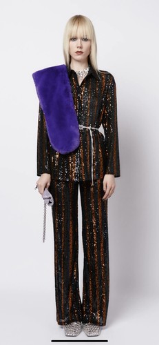 High Waist Flared Sequin Pants Size 