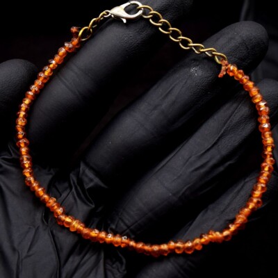 Tolles massives erstaunlich geschliffenes Hessonit Granat 20 kt Perlenarmband VK 66 E640