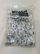 Hand2Mind White Alphabet Plastic Tiles Set / 278 : New Bag - 1" X 3/8" Size