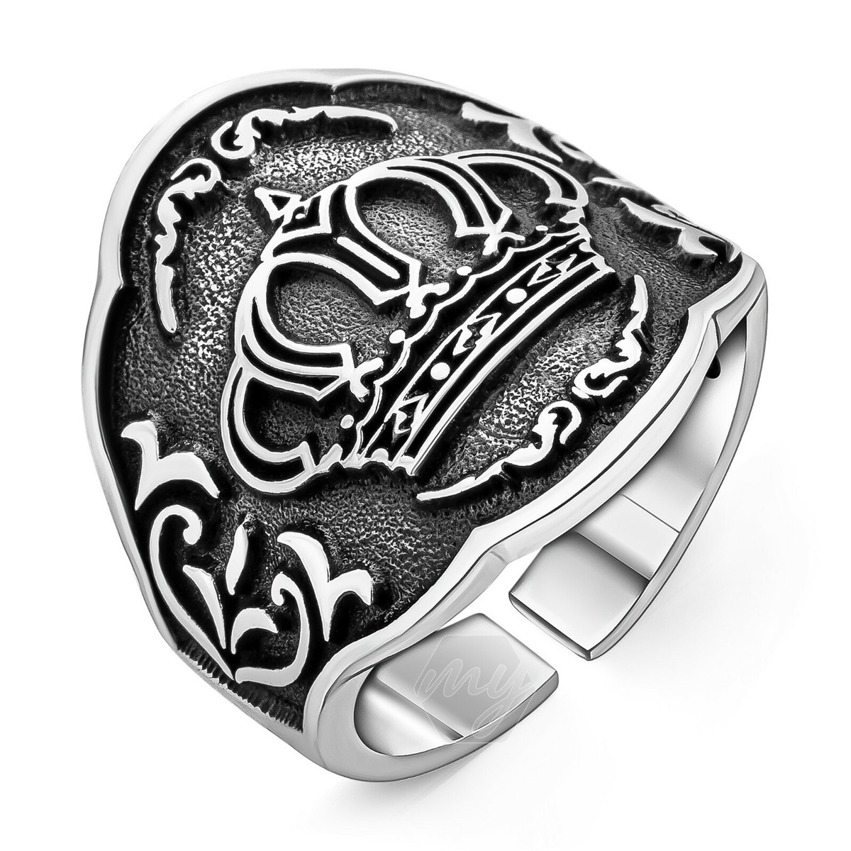 ⑤王冠RING中 Silver925 Solid 925 Sterling Silver King's Crown Archer Thumb Men's Ring