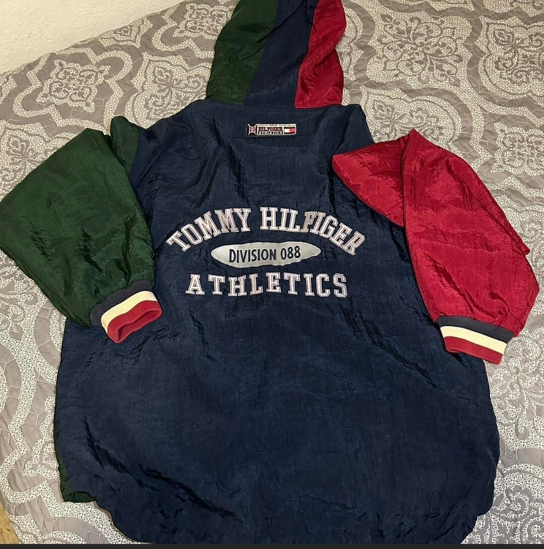 Vtg Tommy Hilfiger Athletics Division 088 Colorblock Spellout 