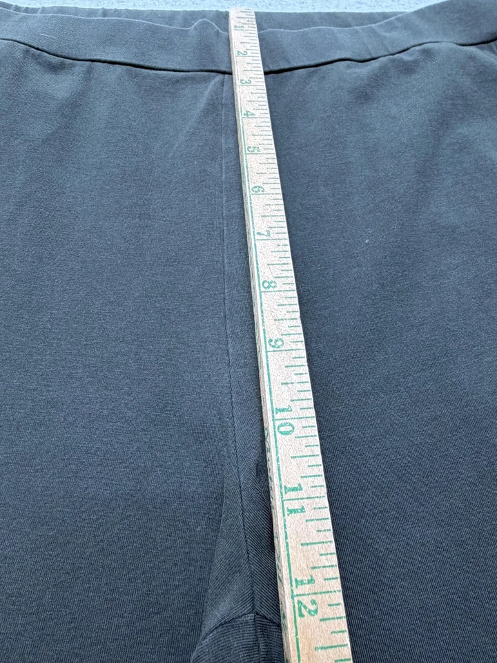 Pantalones Eileen Fisher para mujer grandes verdes de algodón orgánico elásticos cónicos Foto 4 de 4