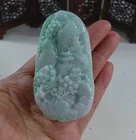 Cert'd Natural Type A Jadeite Jade Landscape Big Pendant