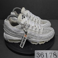 Nike Air Max 95 Shoes Youth Size 6 White Just Do It Sneakers AV6246-100