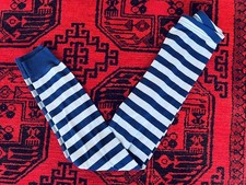 Hanna Andersson Size 140 10 Polar Express Pajama Pants Blue Stripe Organic Peru