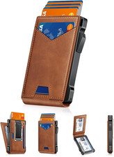 Wallet for Men RFID Wallet with 2 ID Windows  Money Clip, Slim Pop up Card Hold