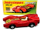 Matchbox Lesney Rolamatics 69 Turbo Fury in dark red, rare amber screen, mib!