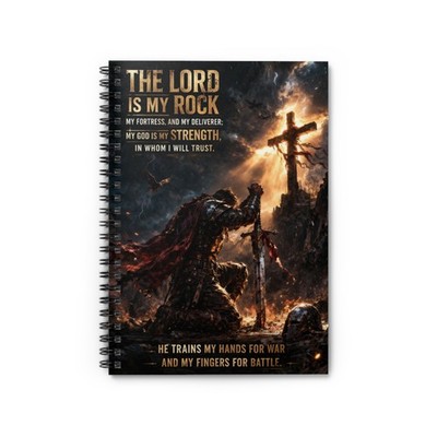 Christian Warrior Spiral Notebook   ''The Lord Is My Rock'' Ruled Journal