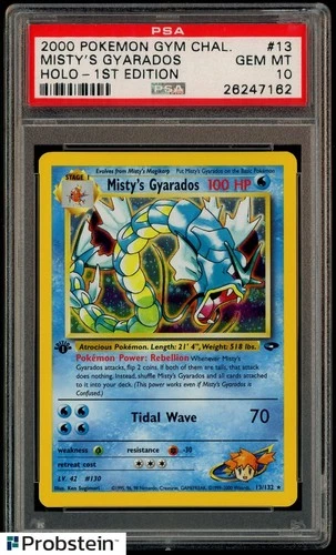2000 Pokemon Gym Challenge 1st Edition #13 Misty's Gyarados Holi PSA 10 GEM MINT