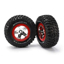 Traxxas TRA5867 Chrome-Red Wheels/Off-Road Racing Tires 2 1/10 Slash 4x4