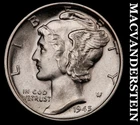 1945 Silver Mercury Dime - Super Choice Gem Brilliant Unc+++++  Lustrous  #i4999