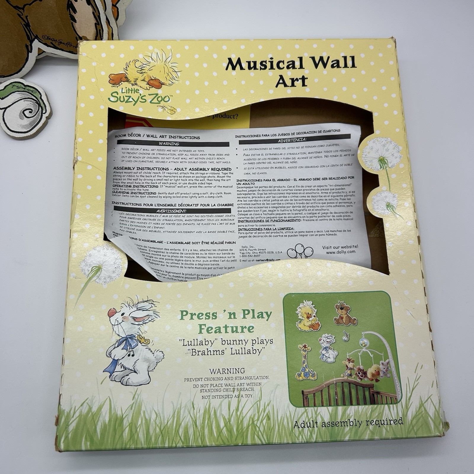 Vtg Little Suzy's Zoo Nursery Wall Decor Art 1999 -5 piece Set Baby Animals USA