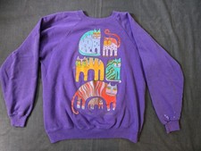 Laurel Burch sweatshirt purple 'large' not very large I would say 'small' cats