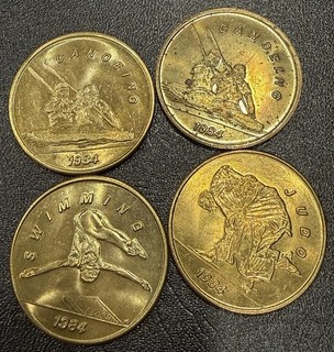 Lot Of 4 Los Angeles Olympics 1984 Tokens